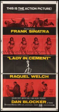 7e582 LADY IN CEMENT 3sh '68 detective Frank Sinatra & sexy Raquel Welch!