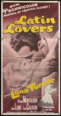 7e585 LATIN LOVERS 3sh '53 best huge kiss close up of Lana Turner & Ricardo Montalban!