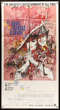 7e605 MY FAIR LADY int'l 3sh R69 classic art of Audrey Hepburn & Rex Harrison by Bob Peak!