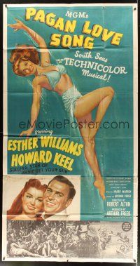7e618 PAGAN LOVE SONG 3sh '50 full-length art of sexiest Esther Williams swimming underwater!