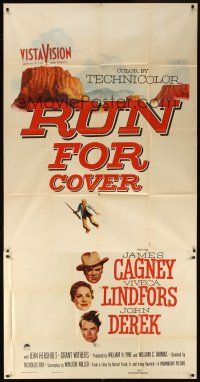 7e641 RUN FOR COVER 3sh '55 James Cagney, Viveca Lindfors, John Derek, directed by Nicholas Ray!