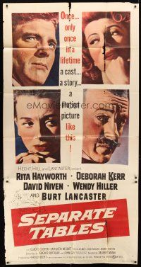 7e649 SEPARATE TABLES 3sh '58 Burt Lancaster desperately & violently craves Rita Hayworth!
