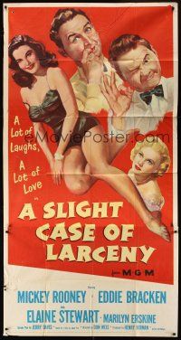 7e656 SLIGHT CASE OF LARCENY 3sh '53 Mickey Rooney, Eddie Bracken & sexy bad girl Elaine Stewart!