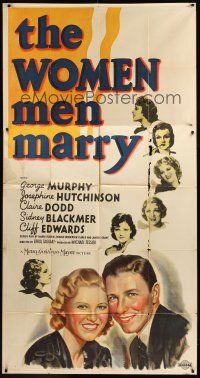 7e710 WOMEN MEN MARRY 3sh '37 great artwork of George Murphy & Josephine Hutchison!