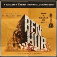 7e015 BEN-HUR 6sh R69 Charlton Heston, William Wyler classic religious epic, cool chariot art!