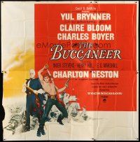 7e021 BUCCANEER 6sh '58 Yul Brynner, Charlton Heston, directed by Anthony Quinn!
