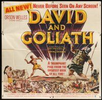 7e025 DAVID & GOLIATH int'l 6sh '61 Orson Welles as King Saul, shepherd who became a warrior king!