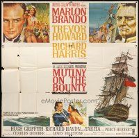 7e051 MUTINY ON THE BOUNTY style B 6sh '62 Marlon Brando, cool seafaring art of ship by Smith!