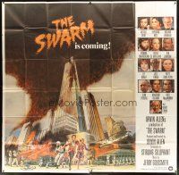 7e066 SWARM int'l 6sh '78 directed by Irwin Allen, cool art of killer bee attack by C.W. Taylor!