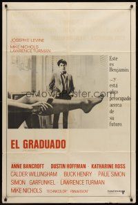 7e201 GRADUATE Argentinean '68 classic image of Dustin Hoffman & Anne Bancroft's sexy leg!