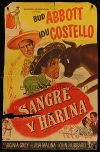 7e225 MEXICAN HAYRIDE Argentinean '48 matador Bud Abbott & Lou Costello in Mexico, great art!