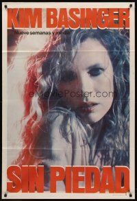 7e236 NO MERCY Argentinean '86 extreme close up of sexy Kim Basinger!