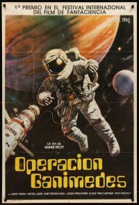 7e239 OPERATION GANYMED Argentinean '80 cool art of astronaut floating in space by Napoli!