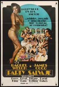 7e273 WILD PARTY Argentinean '75 sexy full-length Raquel Welch nearly naked!