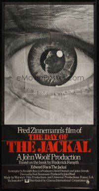 7e490 DAY OF THE JACKAL English 3sh '73 Fred Zinnemann assassination classic, best c/u eyeball art