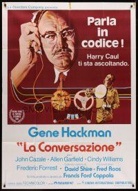 7e305 CONVERSATION Italian 1p '74 Gene Hackman is an invader of privacy, Francis Ford Coppola