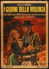 7e313 DAYS OF VIOLENCE Italian 1p '67 spaghetti western art by Renato Casaro!