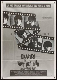 7e356 HARD DAY'S NIGHT Italian 1p R82 great image of The Beatles, rock & roll classic!