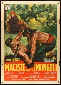 7e359 HERCULES AGAINST THE MONGOLS Italian 1p '63 different art of Mark Forest as Maciste!