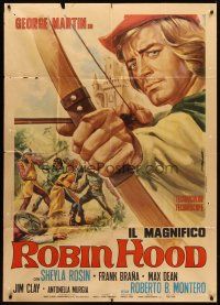 7e368 IL MAGNIFICO ROBIN HOOD Italian 1p '70 art of George Martin with bow & arrow by Tarantelli!
