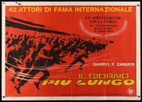 7e389 LONGEST DAY horizontal Italian 1p R69 Zanuck's WWII D-Day movie with 42 international stars!