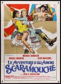7e390 LOVES & TIMES OF SCARAMOUCHE Italian 1p '76 different art of Sarrazin & sexy Ursula Andress!