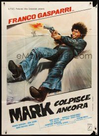 7e392 MARK STRIKES AGAIN Italian 1p '76 Franco Gasparri's Mark colpisce ancora, cool art!