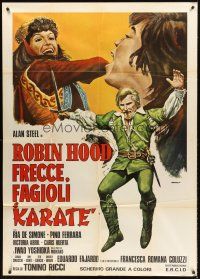 7e421 ROBIN HOOD FRECCE, FAGIOLI E KARATE Italian 1p '76 kung fu & swashbuckler art by Originario!