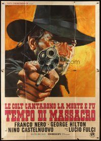 7e087 BRUTE & THE BEAST Italian 2p '66 Lucio Fulci, art of Franco Nero pointing gun by Symeoni!