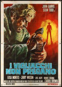 7e092 COWARDS DON'T PAY Italian 2p '68 cool spahetti western art of Gianni Garko by Renato Casaro!