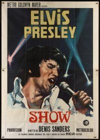 7e095 ELVIS: THAT'S THE WAY IT IS Italian 2p '71 different art of Presley singing on stage!