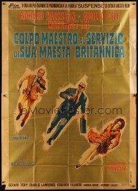 7e118 MASTER STROKE Italian 2p '67 cool art of Richard Harrison, Adolfo Celi & Margaret Lee!