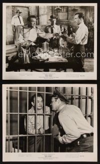 7f807 BLACK TUESDAY 2 8x10 stills '55 ruthless Edward G Robinson with lots of cash & behind bars!