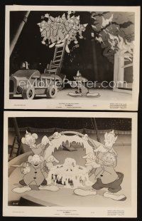 7f854 DUMBO 2 8x10 stills '41 Disney cartoon classic, great images of firefighter circus clowns!