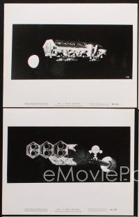 7f324 2001: A SPACE ODYSSEY 5 8x10 stills '68 Kubrick, cool Cinerama images from sci-fi classic!