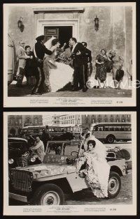 7f563 COME SEPTEMBER 3 8x10 stills '61 beautiful Gina Lollobrigida in wedding dress in Jeep!
