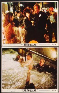 7f037 EARTHQUAKE 8 8x10 mini LCs '74 Charlton Heston, Ava Gardner, George Kennedy, Richard Roundtree
