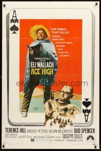7g030 ACE HIGH 1sh '69 Eli Wallach, Terence Hill, spaghetti western, cool ace of spades design!