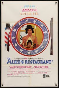 7g047 ALICE'S RESTAURANT int'l 1sh '69 Arlo Guthrie, Arthur Penn, musical comedy!
