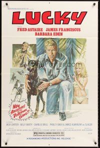 7g056 AMAZING DOBERMANS 1sh R78 Fred Astaire, sexy Barbara Eden, Lucky!