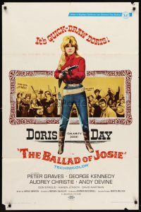 7g079 BALLAD OF JOSIE 1sh '68 great full-length image of quick-draw Doris Day pointing shotgun!