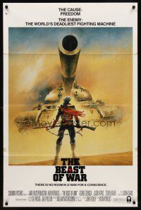 7g087 BEAST int'l 1sh '88 Jason Patric, cool artwork of lone solider standing up to tank!