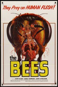 7g089 BEES 1sh '78 John Saxon, Angel Tompkins, Kollar giant bee & sexy girl artwork!