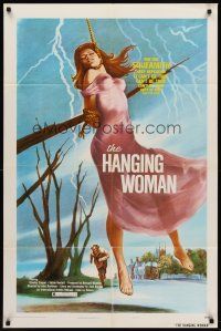 7g095 BEYOND THE LIVING DEAD 1sh '74 The Hanging Woman, wild horror artwork!