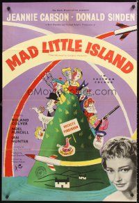 7g016 ROCKETS GALORE English 1sh '57 Mad Little Island, great art of cast on forbidden island!