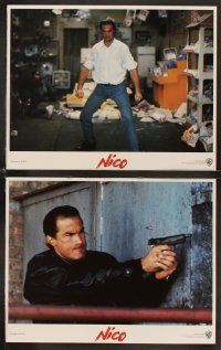 7h036 ABOVE THE LAW 8 int'l LCs '88 Steven Seagal is a cop with an attitude, Pam Grier, Nico!