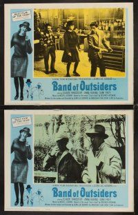 7h082 BAND OF OUTSIDERS 8 LCs '66 Godard's Bande a Part, Anna Karina, Claude Brasseur!