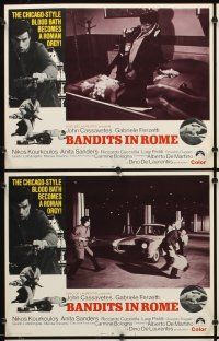 7h083 BANDITS IN ROME 8 LCs '69 John Cassavetes, Chicago-style blood bath becomes a Roman orgy!
