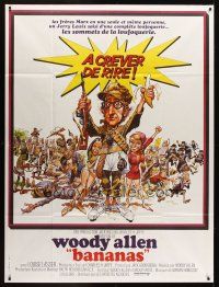 7k280 BANANAS French 1p '71 great artwork of Woody Allen by E.C. Comics artist Jack Davis!