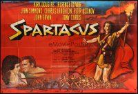7k028 SPARTACUS French 2p '61 classic Stanley Kubrick & Kirk Douglas epic, different Peron art!
